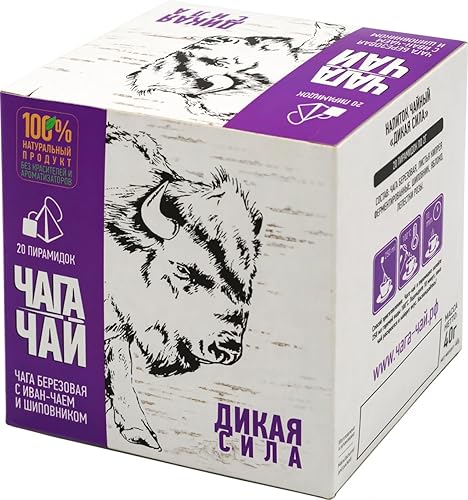 Miniatura 3 de Té Chaga de abedul ruso importado de alta calidad con Fireweed y rosa silvestre "Wild Power", 20 pirámides de 0.07 oz de red. Total 1.41 oz