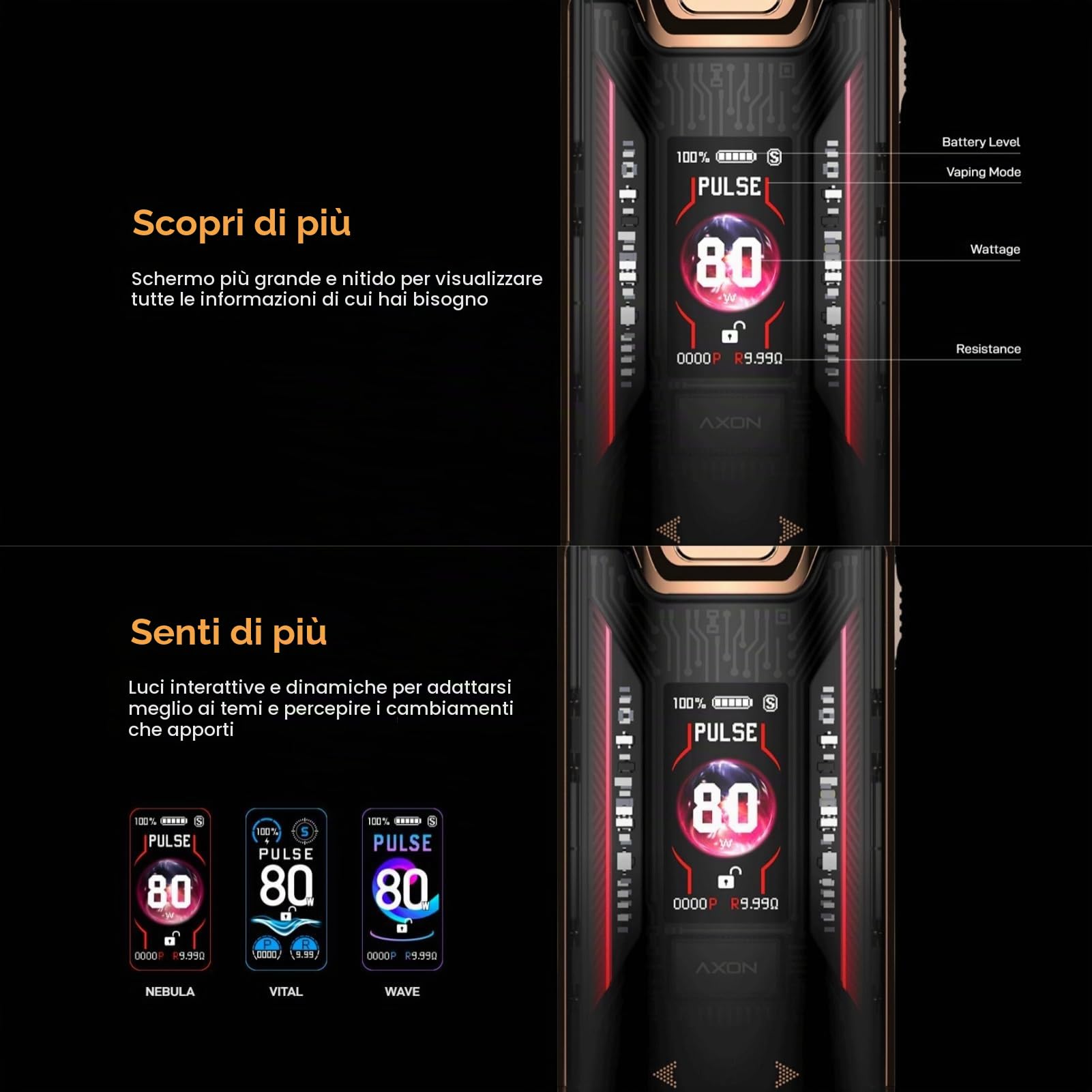 For Vaporesso LUXE XR MAX 2 Kit Batteria 3200 mAh (Pelle Nera Scuro) 80 W 5 ML LUXE XR Cartridge Vuota Resistenza GTX Coil 0,2/0,8ohm MTL/DTL Blocco a Un Pulsante Vape Originale - No Nicotine