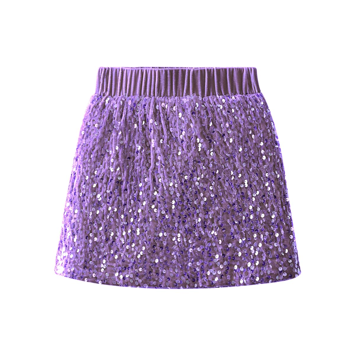 Sparkly Sequin Skirt for Girls Toddler & Kids Elastic Waistband Skirts with Lining