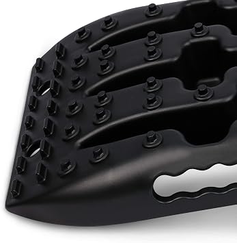 XPV AUTO Recovery Tracks Traction Boards Tire Ladder 4WD Mat for 4X4 Offroad Sand Snow Mud(Black)
