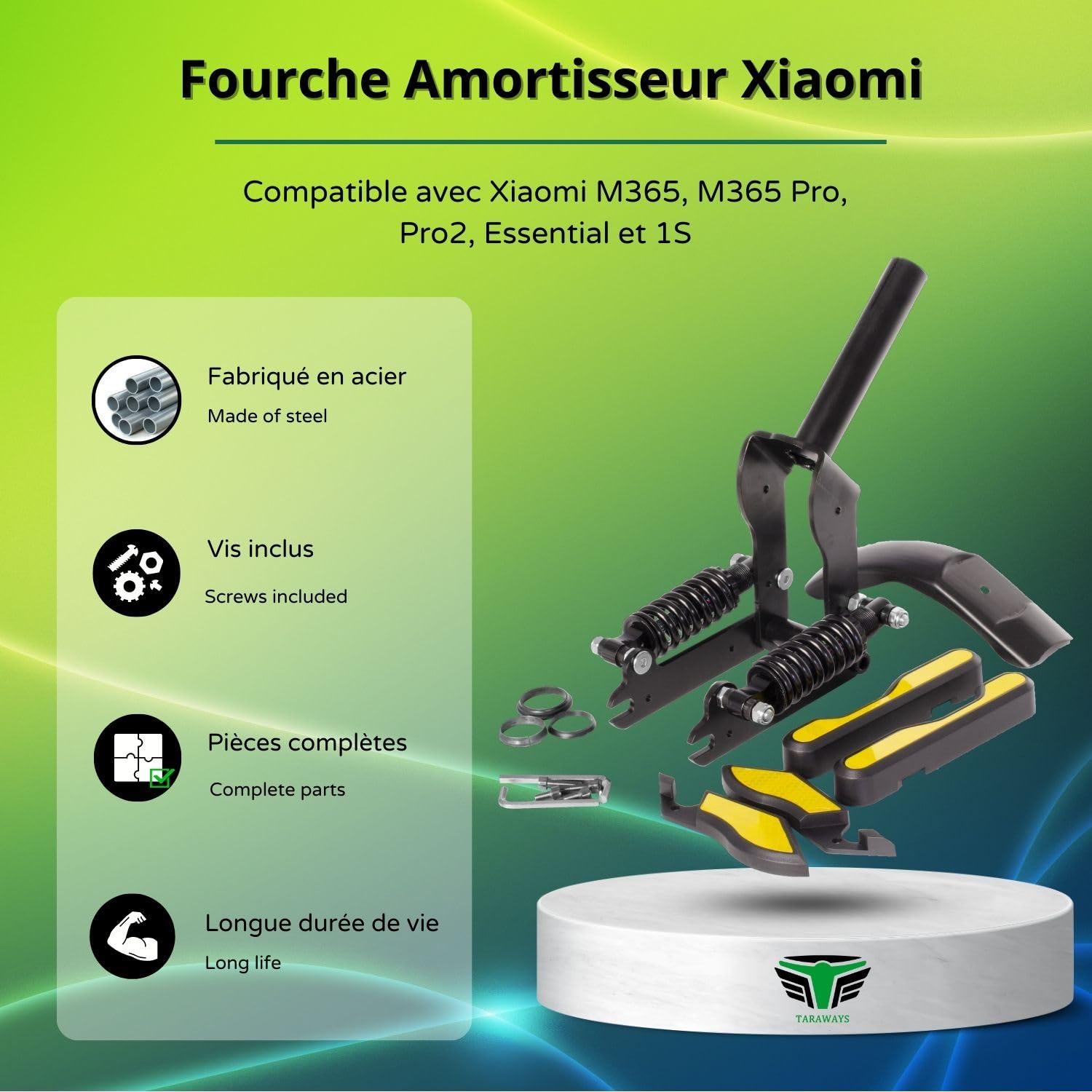 Horquilla amortiguadora delantera compatible con patinete Xiaomi M365/1S / Essential Lite/Pro/Pro 2