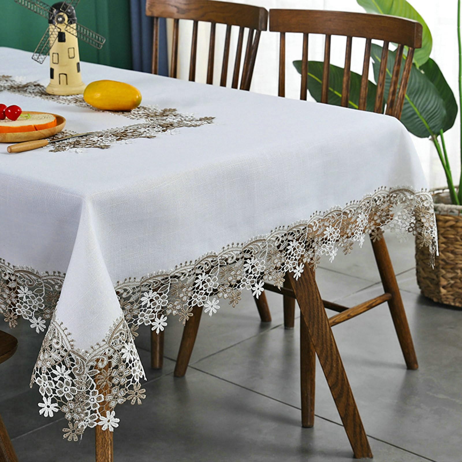 Gualiy Obrus do jadalni prostokątny 75 x 230 cm haft kwiatowy