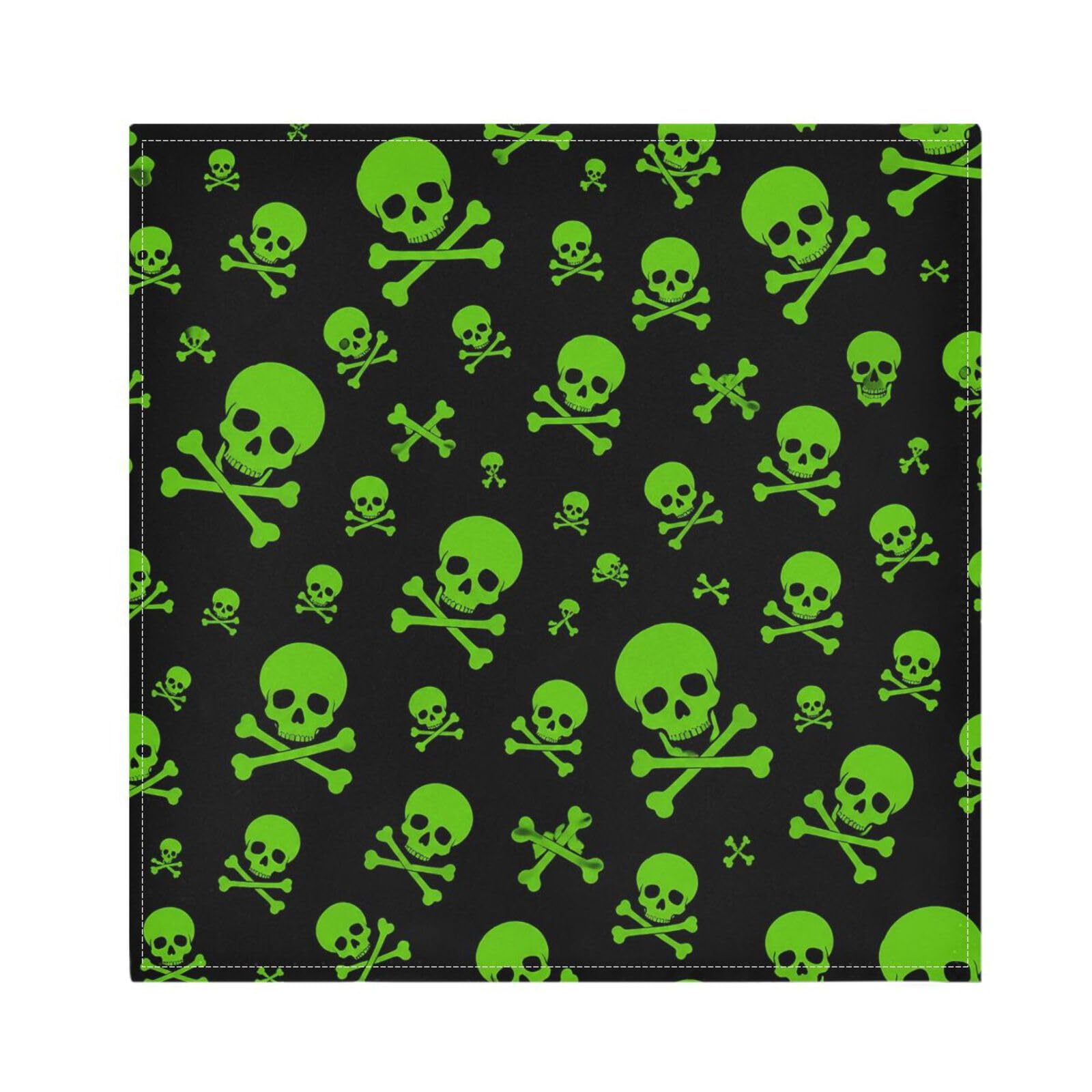Ttgoth Halloween Skulls Cloth Napkin Set of 4 Washable & Reusable Dinner Napkins for Dining Table, Banquets, Wedding, Party, 50x50 cm