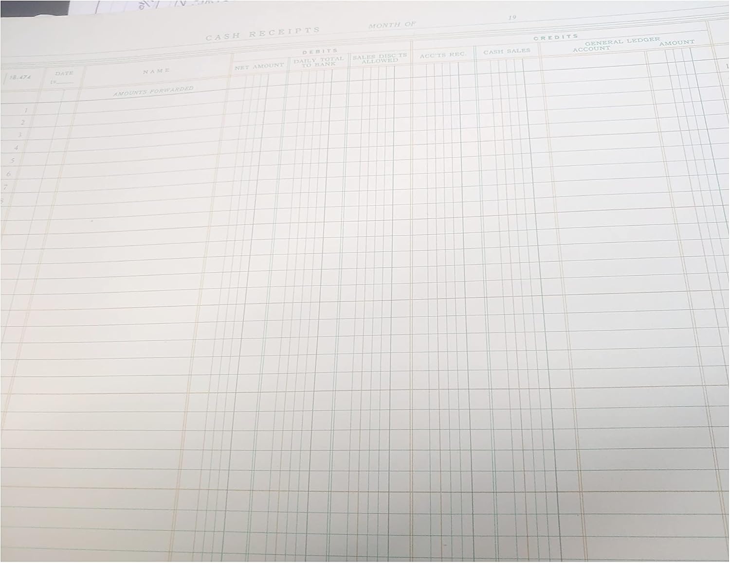 National, 18474, Ledger Columnar Accounting Forms, Cash