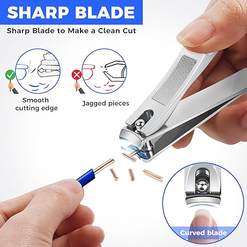 Miniatura 2 de DRMODE - Juego de 2 cortaúñas para uñas de los pies, tamaño grande y pequeño, 2 unidades profesionales de acero inoxidable, cortaúñas, cortaúñas