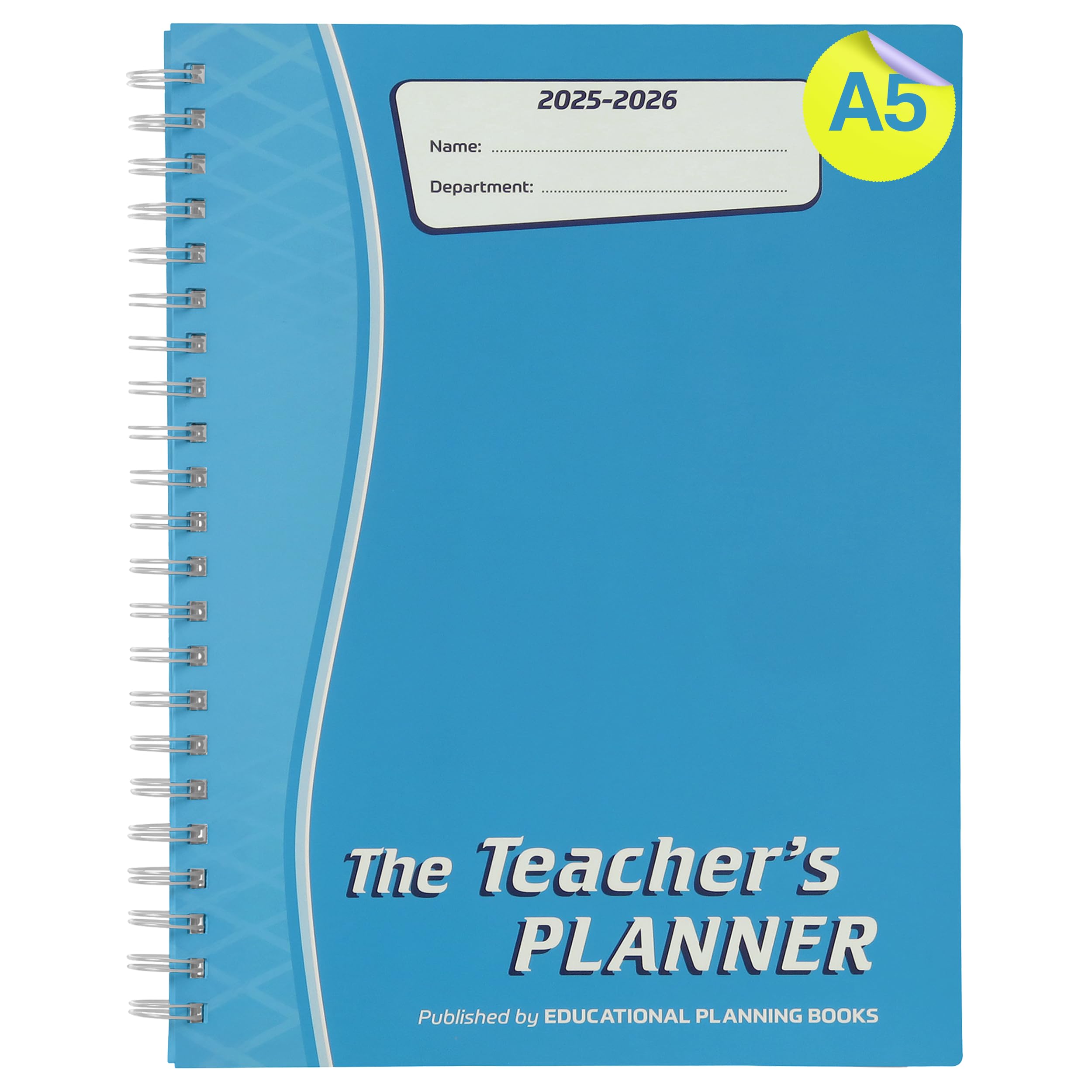 Educational Planning Books - The Teachers Planner 2025-26| (A5, 6 Periods) | Page-a-Day & Undated, with Dedicated Pages for Year Planning, Exams, Marking, Contacts and more - Turquoise (TP9-T)