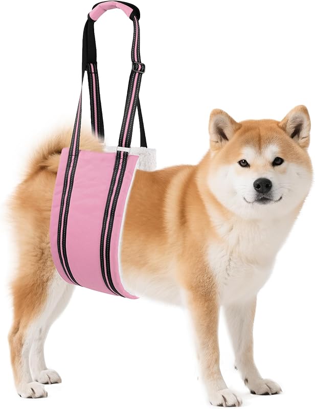 Peitoral Vest de Suporte para Pernas Traseiras de Cães Aiitle Ajustável Rosa M
