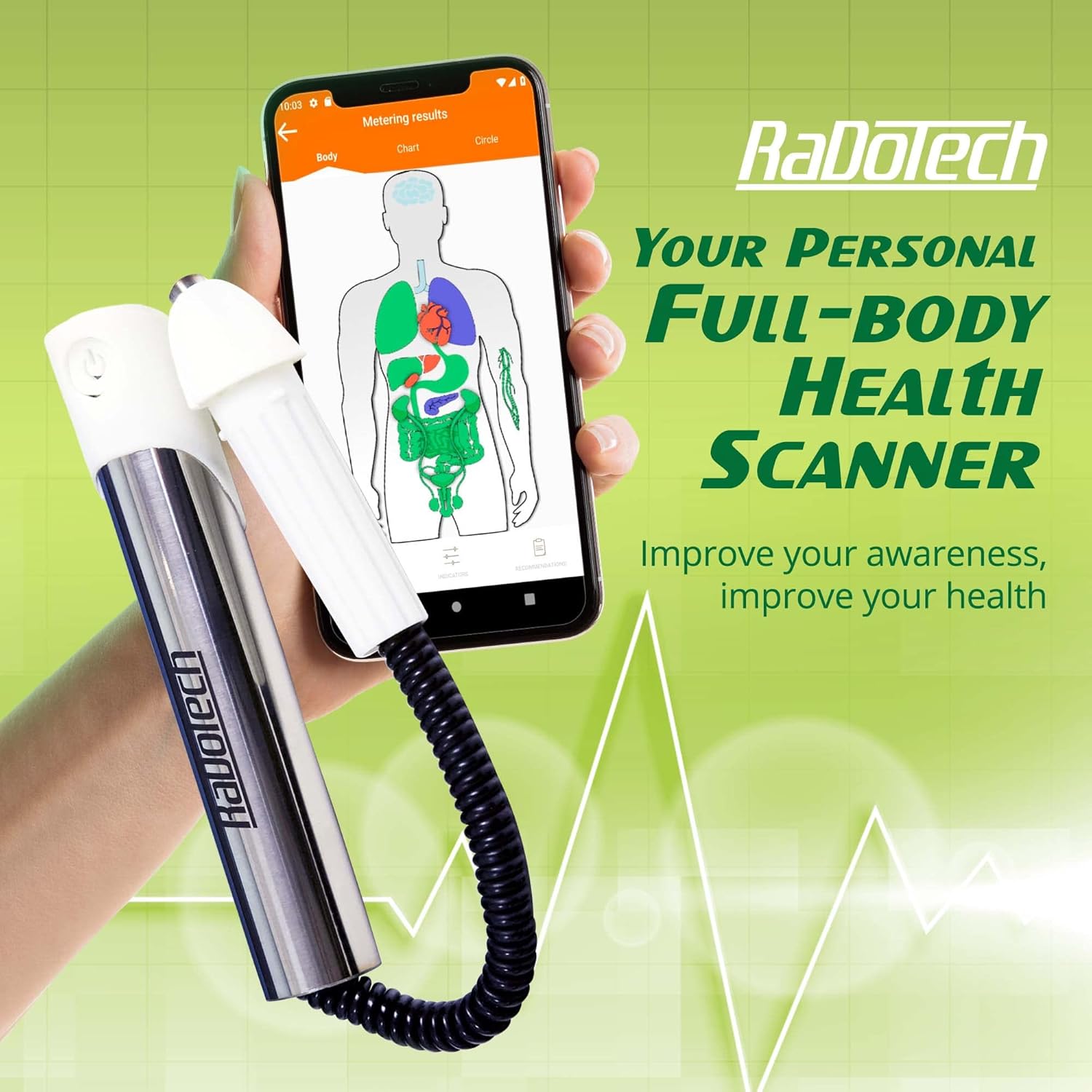 PRO - Enhanced Wellness and Fitness Tracker, Smart Body Conductivity Analyzer with Easy-to-Read Reports