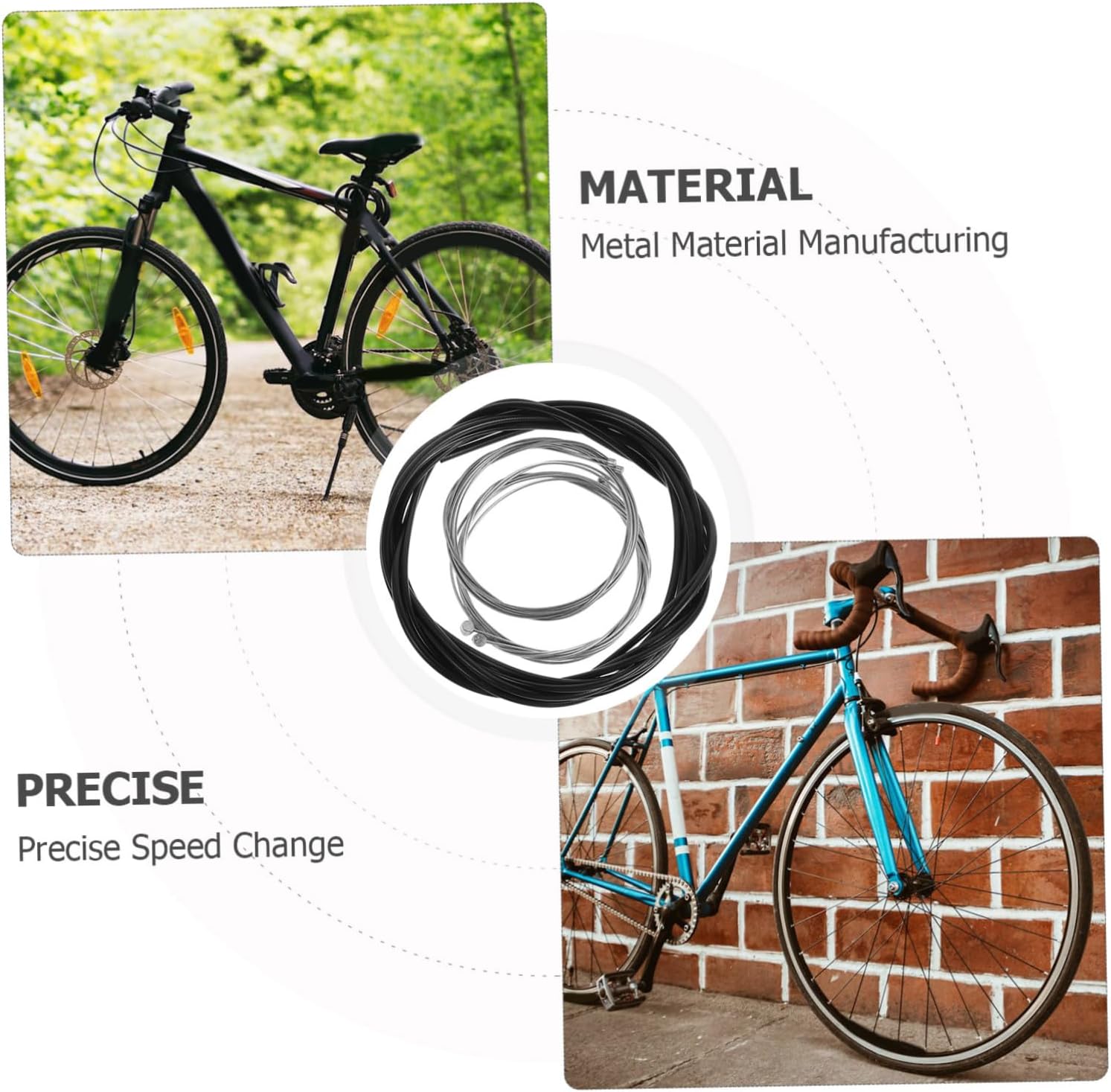 Toyvian 1Set Bicycle Brake Cable Durable Construction Easy Installation Accessories Compatible with Various Bike Models Brake Shift Cable Kit for Road and Mountain