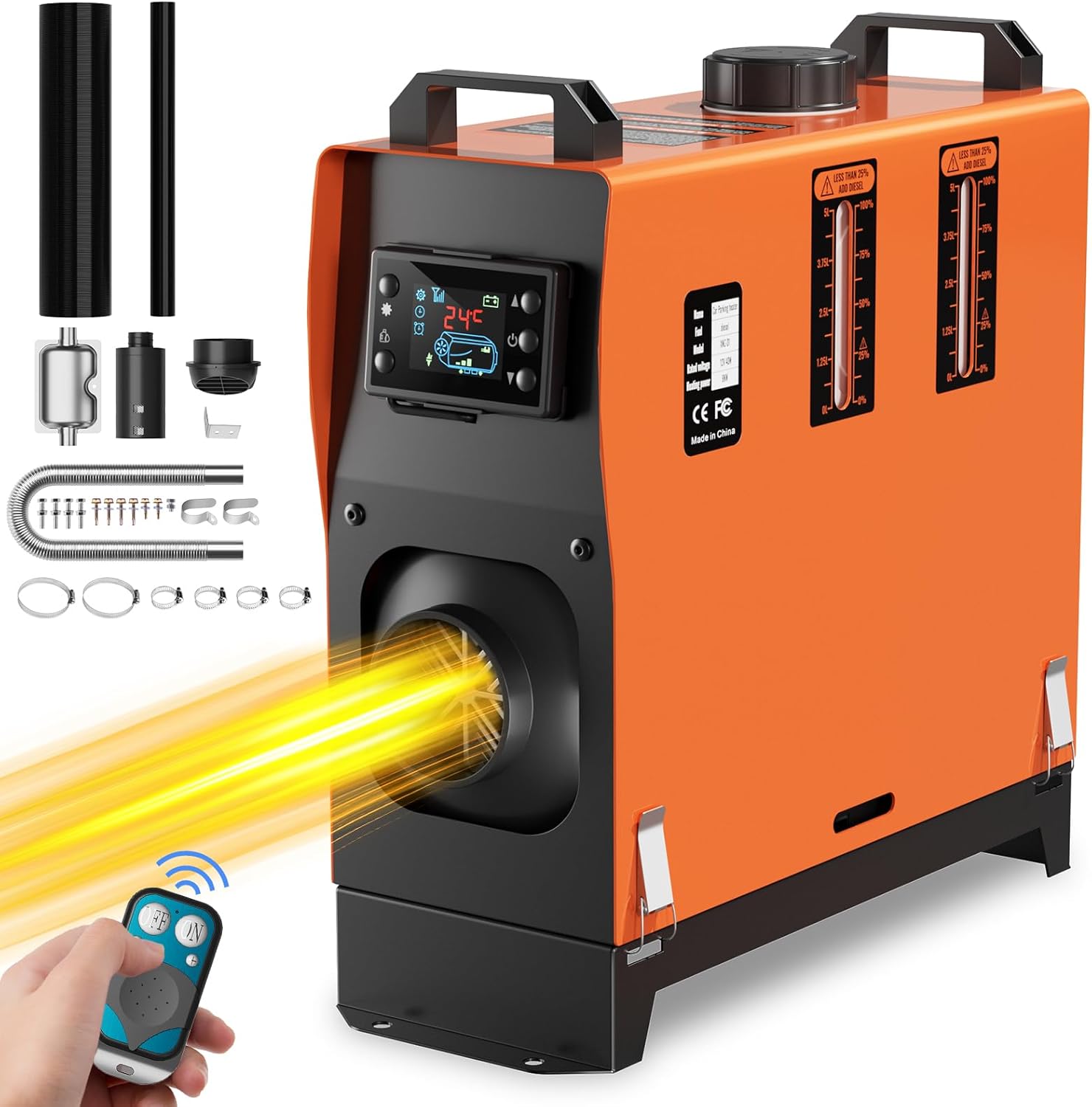 Lioncho 8KW 12V Portable Diesel Heater with accessories and remote control