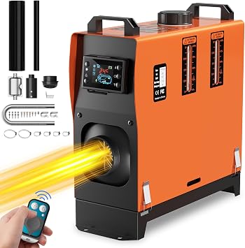 8KW 12V Portable Diesel Heater,Diesel Air Heater, All-in-one Parking Heater with Remote Control and LCD Screen, Low Noise, Fast Heating, Diesel Heater for RV, Trailer, Truck, Boat