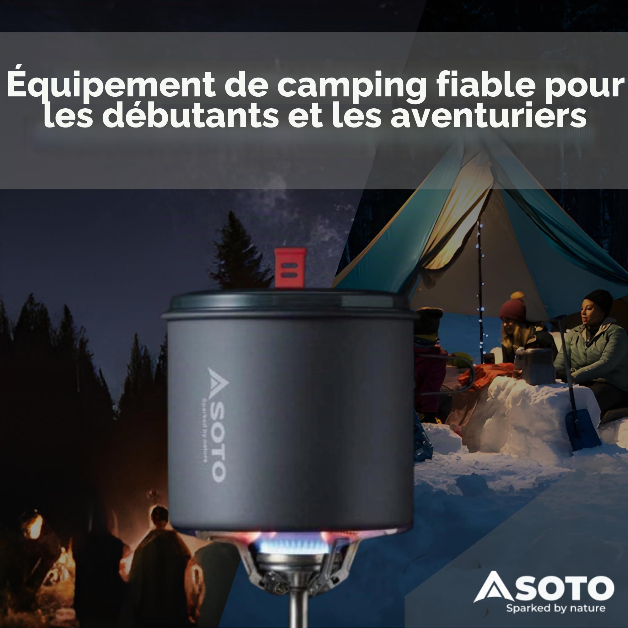 SOTO Amicus Poêle avec allumage (avec allumage + nouveau pot de rivière)