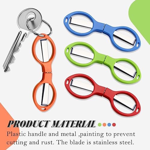 Miniatura 5 de Tatuo Tijeras de acero inoxidable plegables, mini tijeras, antióxido, portátil, llavero, tijera, tijeras pequeñas en forma de tijeras compactas