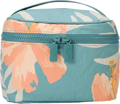 ALOHA Collection Cabin Crew Kit | Lightweight, Packable, and Splash-Proof Makeup Pouch | Easy to Clean Pink Salt/Tide