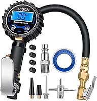 AstroAI Digital Tire Pressure Gauge & Inflator (3-250 PSI, 0.1 Resolution) - Heavy Duty Brass Chuck, Hose, Quick Connect, Blue