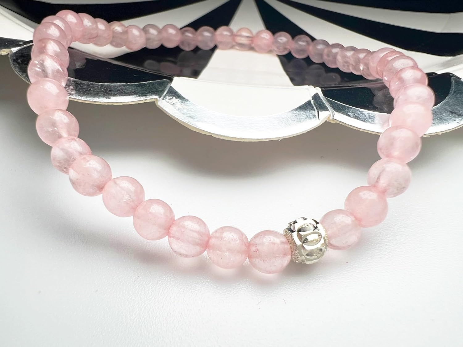 Women Natural Gemstone Bracelet with 925 Sterling Silver, 3/4/6MM, Tourmaline, Obsidian, Agates, Spinel, Women's Fashion, Rhombic Stone Bracelet, - Image 5