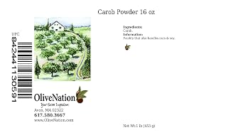 OliveNation Carob Powder, Naturally Sweet Dark Brown Carob Flour, Cocoa Alternative - 16 ounces