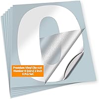 Vista 41 de iSYFIX - Calcomanías de vinilo blancas con número 0 (cero) - Juego de 6 unidades de 1.5 pulgadas autoadhesivas - Decalcomanías premium troqueladas