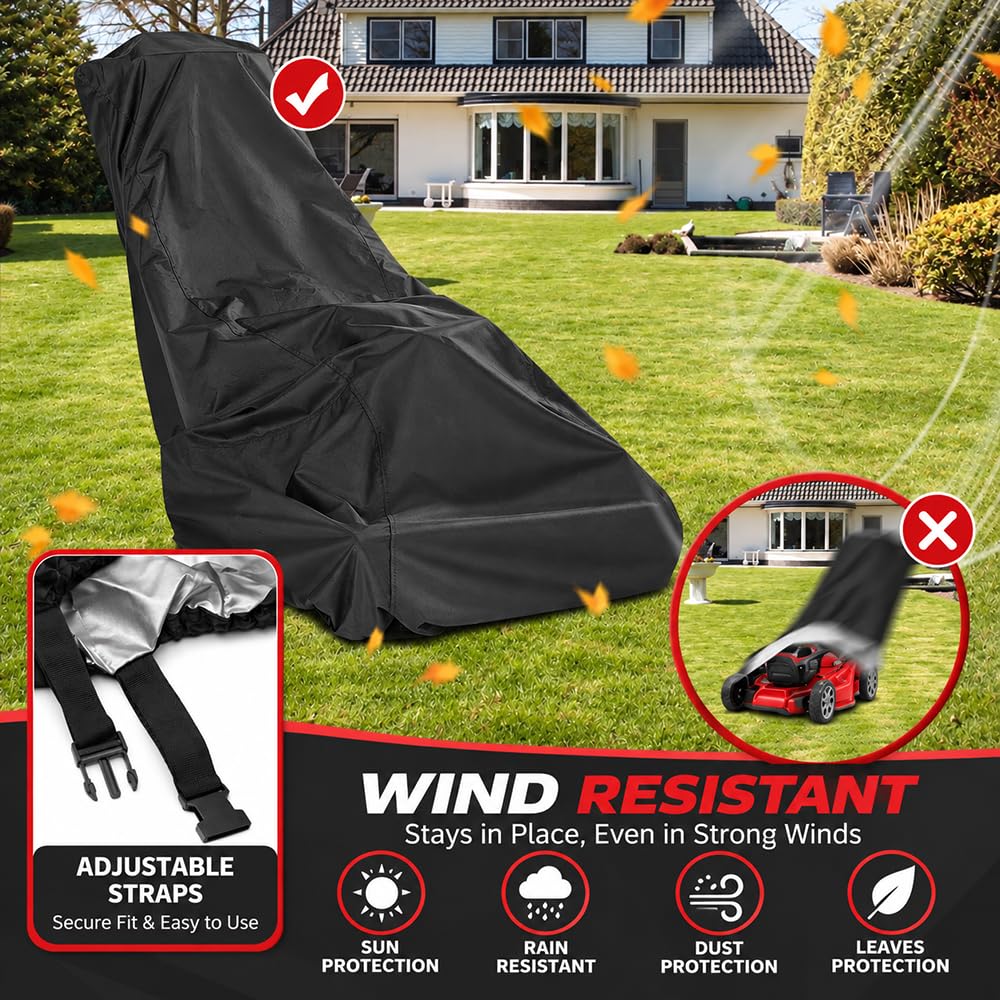 Funda para Cortacésped de Empuje para Makita PLM5121, Cubierta Protectora para Cortadora de Césped de Jardín, Protección Repelente al Agua contra Lluvia