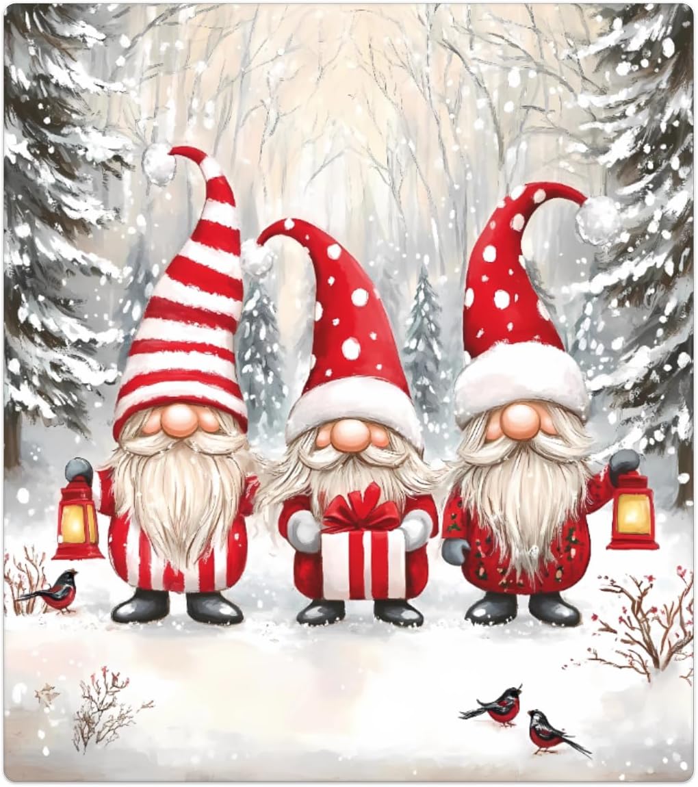 Dishwasher Magnet Cover Winter Christmas Tree Gnomes Reusable Dishwasher Magnetic Cover Sticker Decorative Dish Washer Door Cover Panel for Home Kitcen Appliance