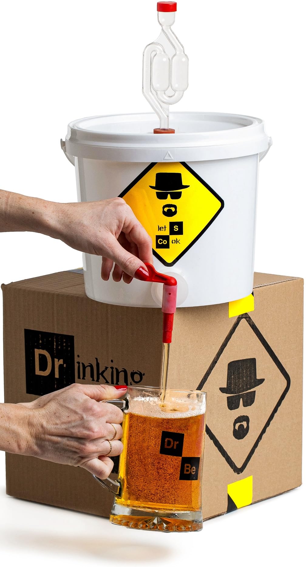 Drinking Beer™ Kit de Elaboración de Cerveza “Beer Lab” | Kit Básico para 5 Litros | 6.4% Vol. | Kit de Cerveza Artesanal | Regalo Original para Amantes de la Cerveza | Ideal para Hacer Cerveza en Cas