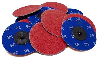 Benchmark Abrasives 3 Inch Sanding Discs Quick Change Ceramic - Drill & Die Grinder Sanding Disc for Deburring, Polishing, Rust Remover for Metal, Paint Stripper 25 Pack - 24 Grit