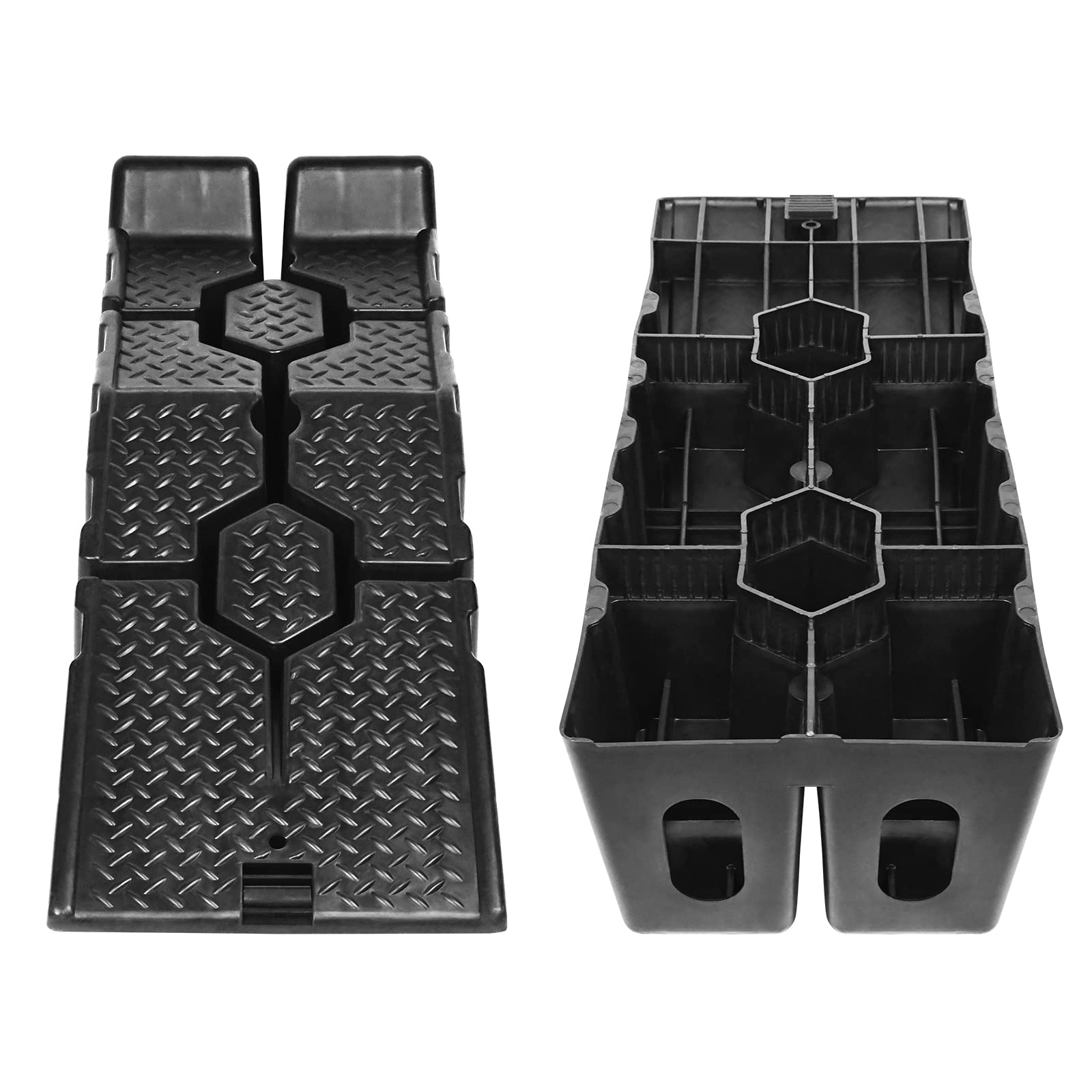 ACXIN 2 rampe di carico in plastica, capacità di carico 2,5 T, base di compressione, design antiscivolo, rampa di carico (90 x 33 x 22,5 cm, nero)