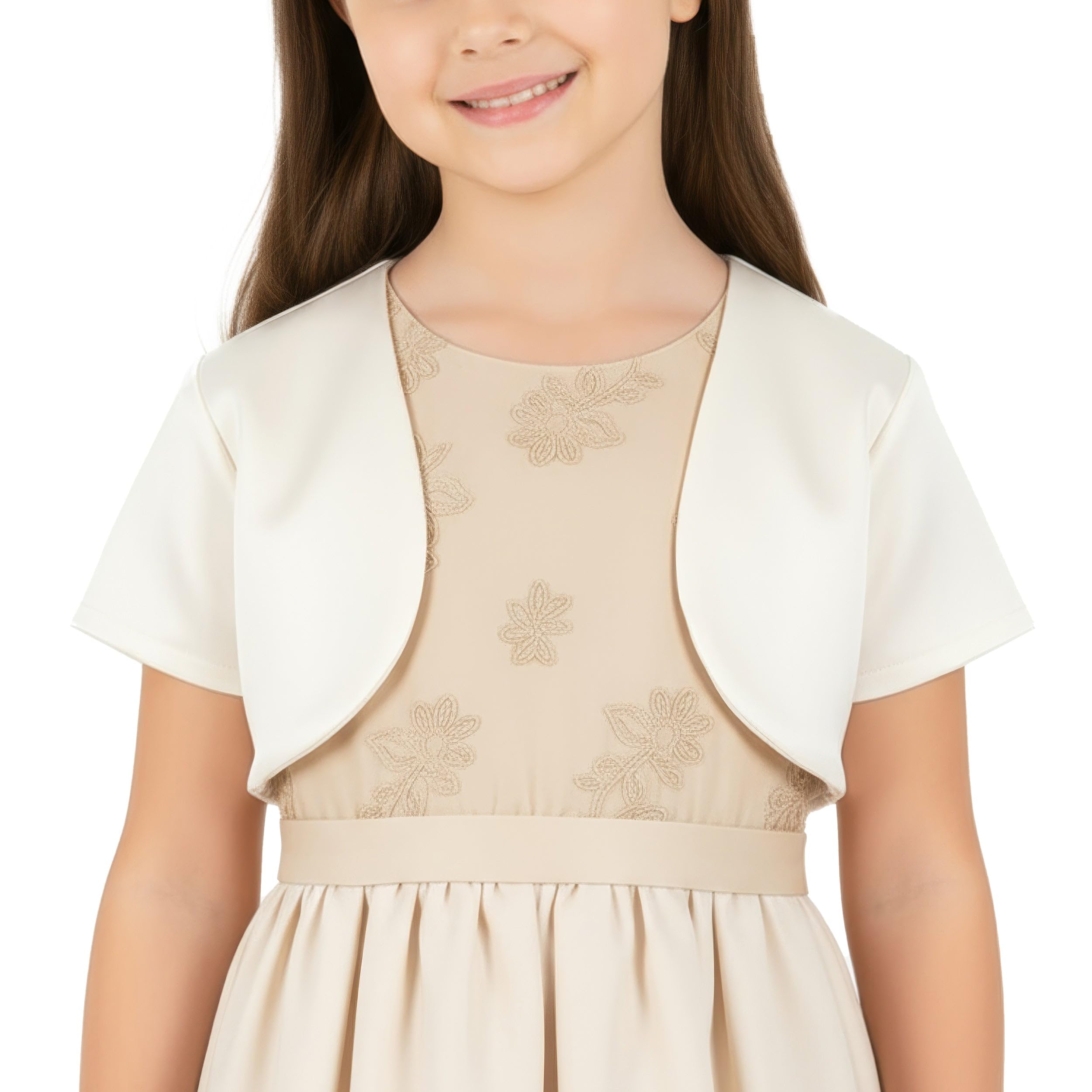 BlackButterfly Girls Short Sleeve Satin Bolero