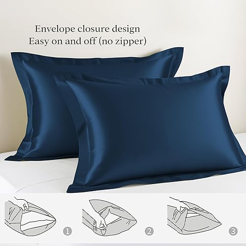 Miniatura 9 de Linenwalas Funda de edredón blanca tamaño King, funda de edredón refrescante - Juego de funda de edredón de seda de eucalipto orgánico Tencel suave