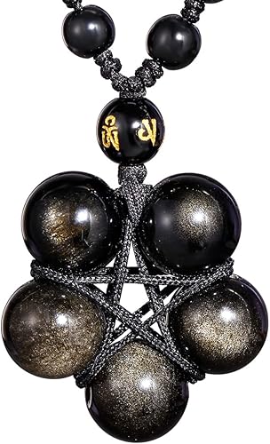 Jewever Collar con dije de ojo de tigre hecho a mano en forma de estrella ajustable con piedras preciosas de energía curativa, cuentas de 0.472 in,