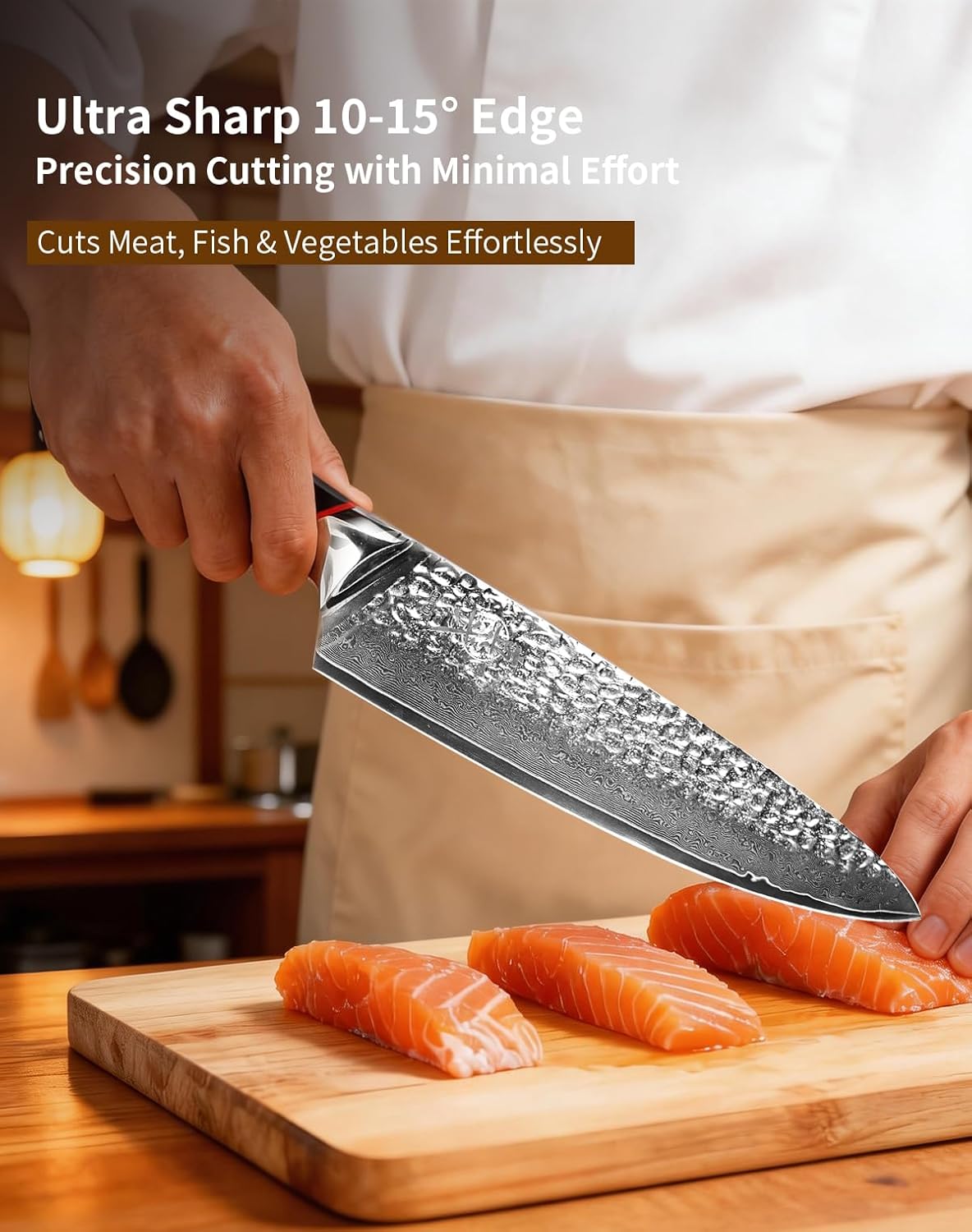 8 Inch Damascus Chef Knife, AUS-10 Steel Core Professional Japanese Kitchen Knife, 67-Layer High Carbon Stainless Steel Sharp Cooking Knife with Ergonomic Handle, Gift Box