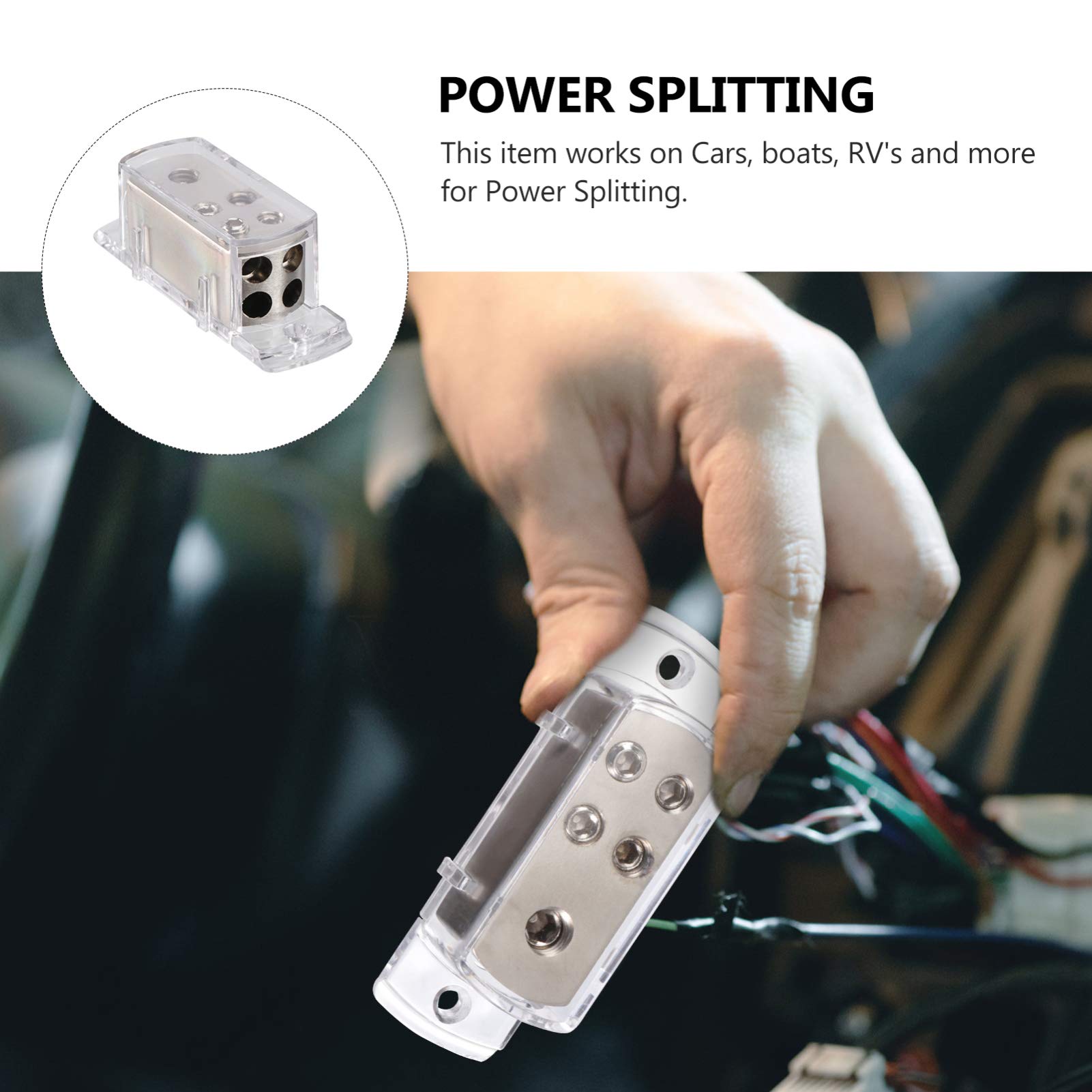 VORCOOL 4-Wege Auto Audio Stereo Amp Power Ground Kabel Splitter Verteilerblock 4GA 8GA für Autos Boote