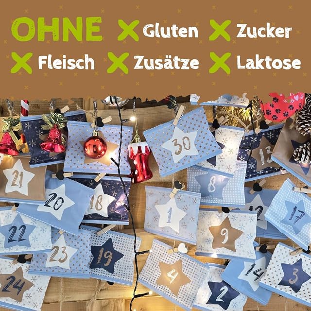 Foto 4 de 4 de QCHEFS Calendario de Adviento del Perros 2023 Delicioso crujiente y cepillado los dientes sin plástico…
