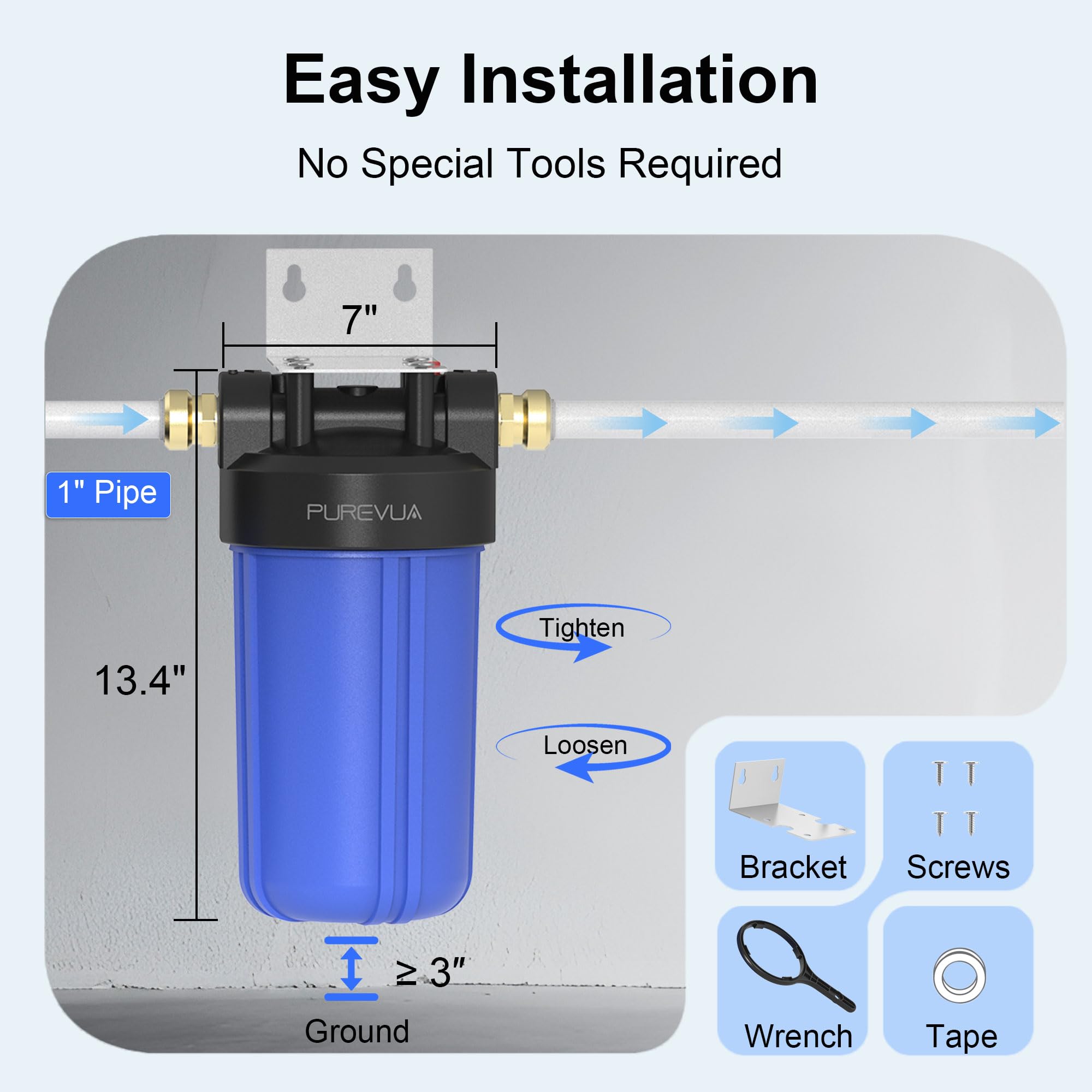 Whole House Water Filter Housing - Blue -5
