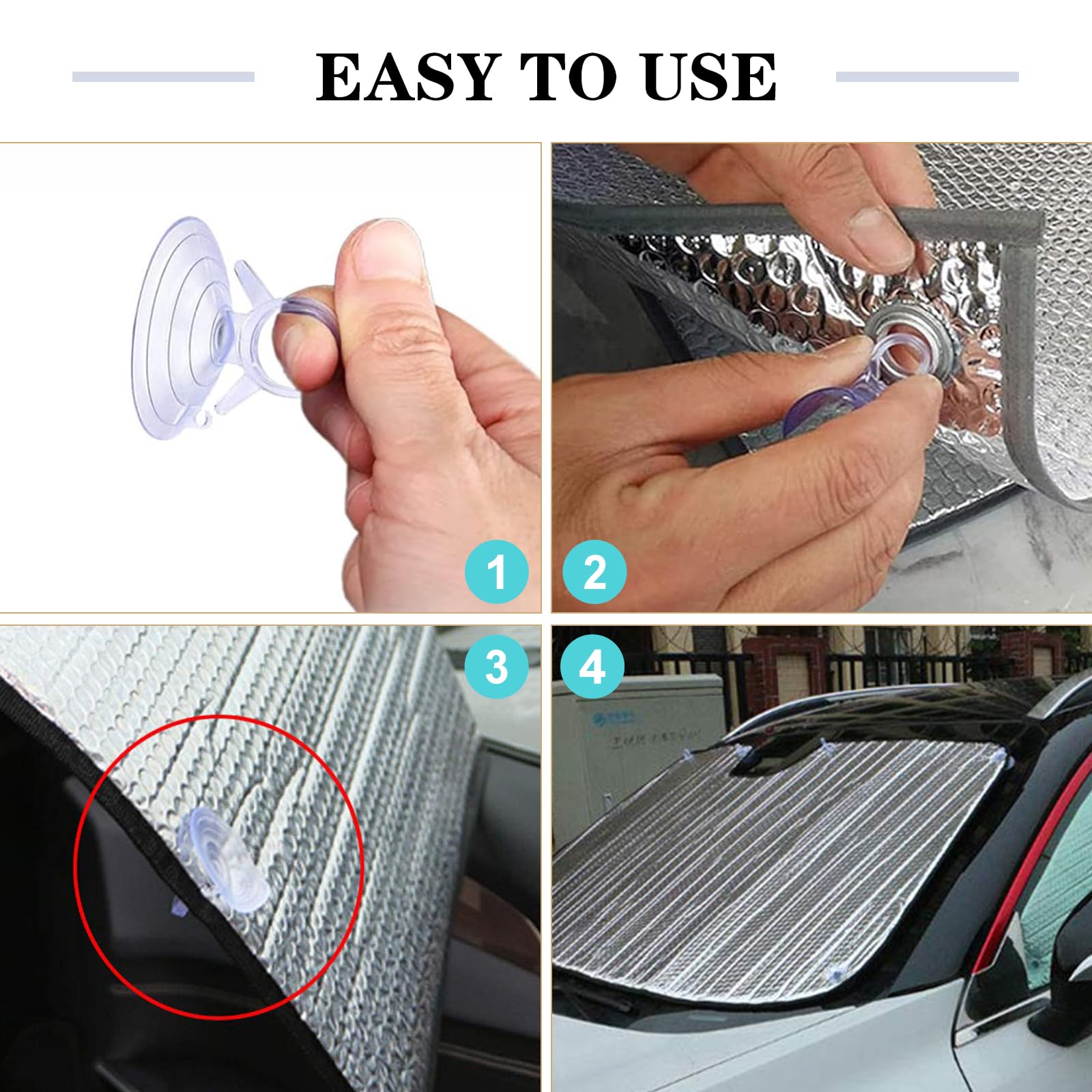 Ventosas Transparentes de Plástico PVC 45mm Extra Fuertes 50 Piezas para Cocina Baño Acuario