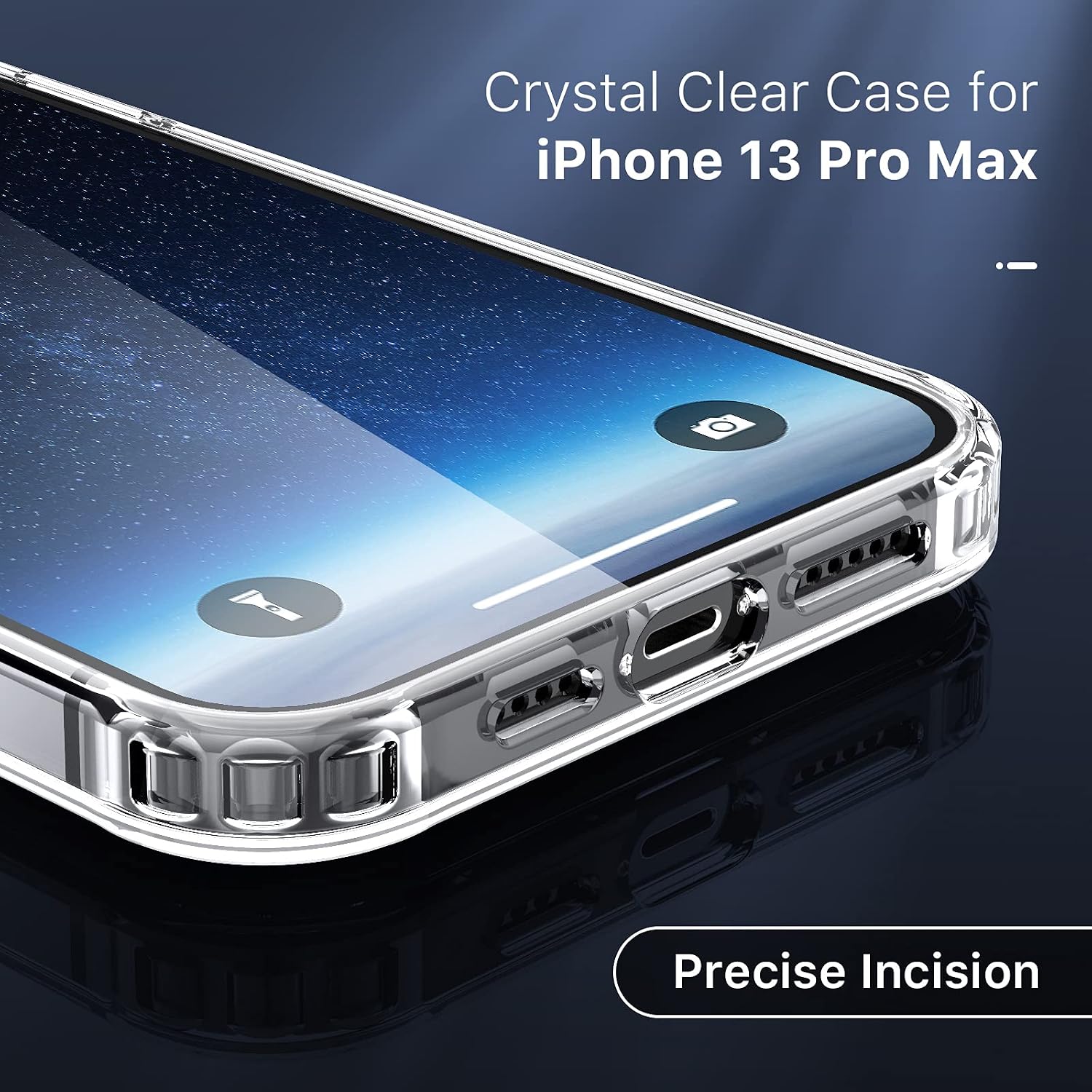Olsenms Compatible for iPhone 13 Pro Max Case Clear, Anti-Yellowing Military Grade Protection Compatible for iPhone 13 Pro Max Case 6.7 2021, Shock-Absorbing Scratch-Resistant