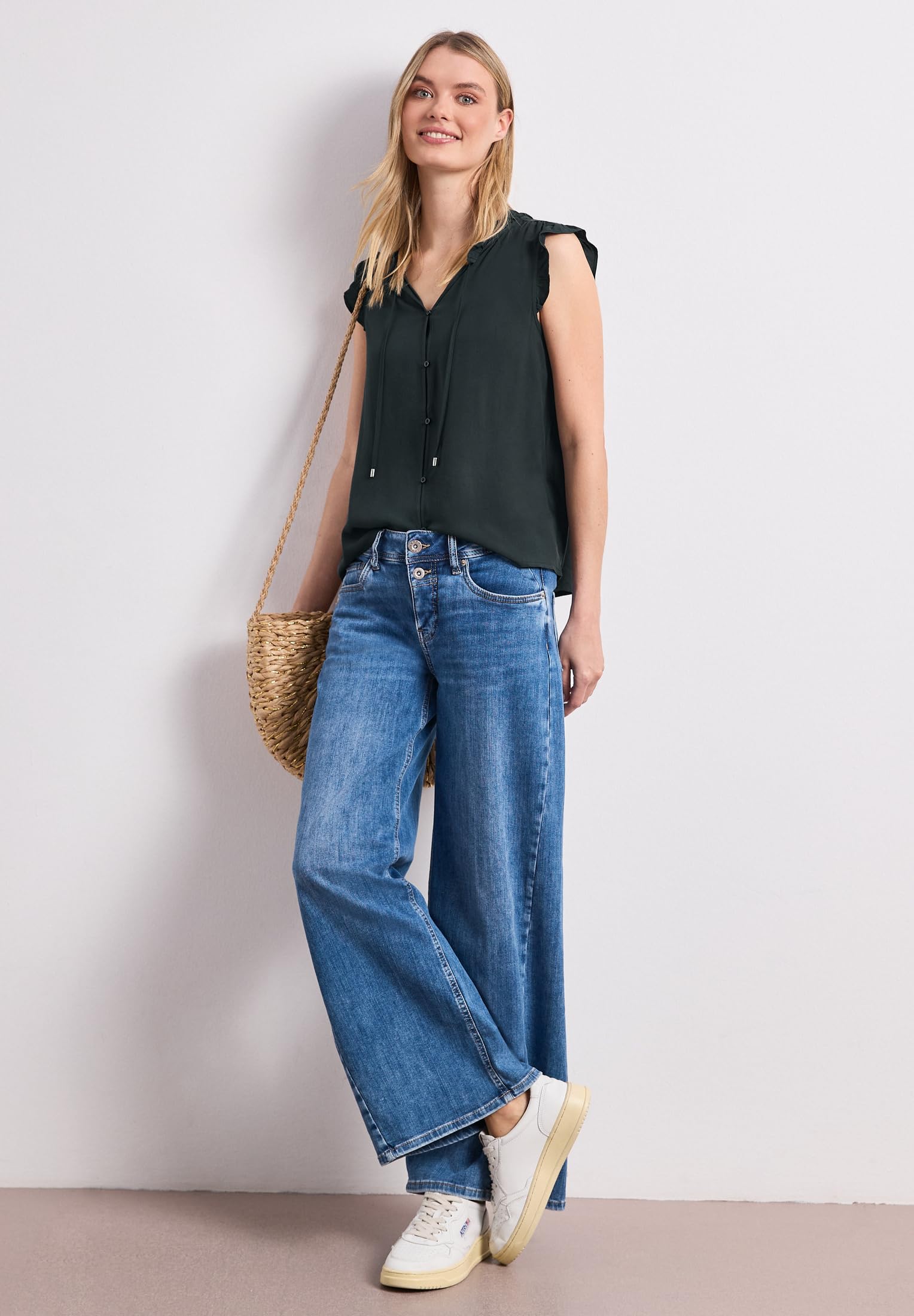 Street One 3413227 Blusa con Volant Donna (Pacco da 1)