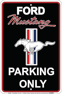Official Ford Mustang 'Parking Only' Black Metal Sign