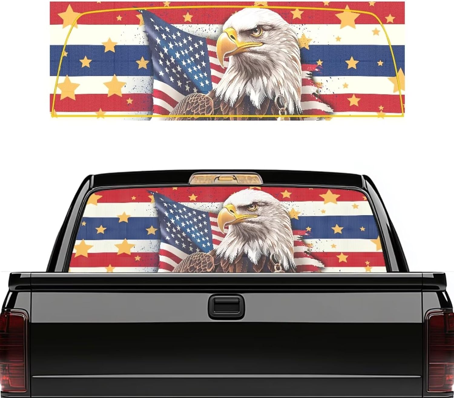 Poceacles Truck Back Window Decal Printed Automotive Decals One Way Vision Perforated Film Graphic See Through Pickup Sticker Compatible with Most Trucks, SUVs, Cars, Camo Hunting Forest Leaf