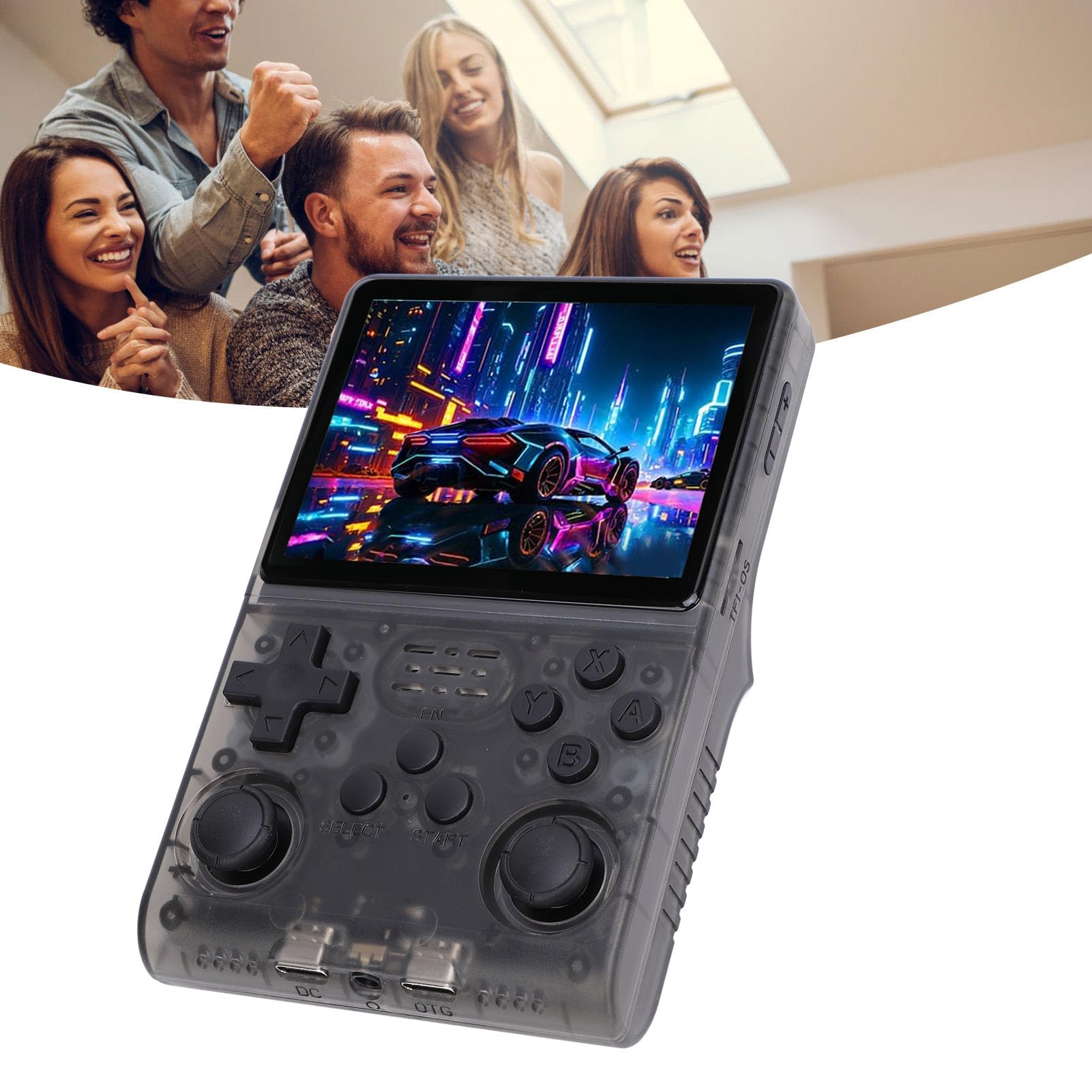Draagbare gameconsole R40S, 30.000 vooraf geïnstalleerde games, 3,5 inch IPS-display, 640 x 480, retro videogameconsole met 45 geïntegreerde emulatoren, 256 GB open source gameconsole