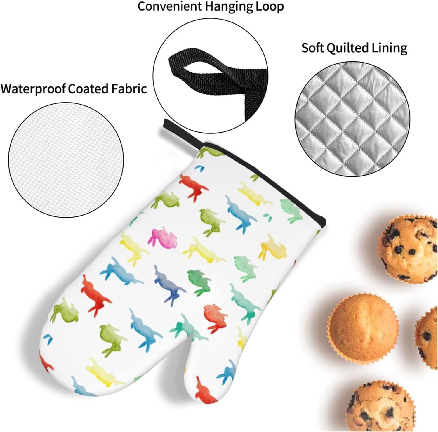 Rainbow rabbit Kitchen baking four piece set, fit for cooking and baking, oven, microwave, and outdoor barbecue