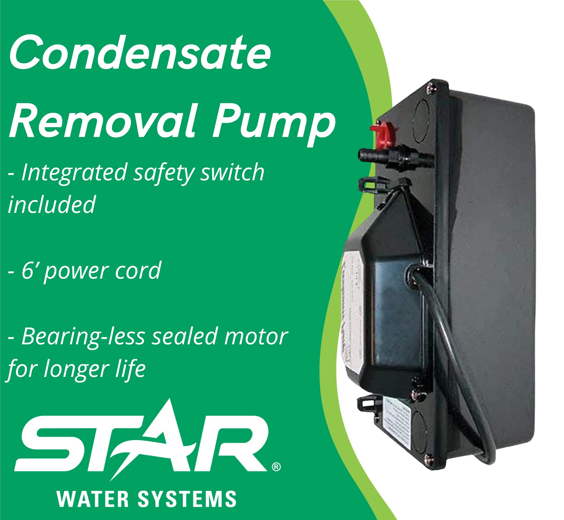 Sauermann SI-20-120V Air Conditioning Mini Condensate Removal Pump, 5.5 Tons, 5 gph, 33' Head, 120V