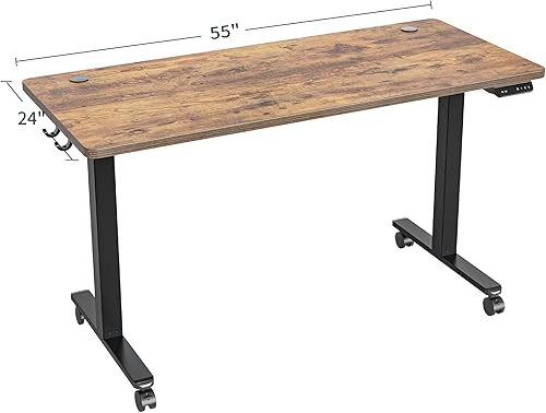 Miniatura 25 de Escritorio de pie eléctrico de 40 x 24 pulgadas, mesa de oficina en casa ajustable en altura ajustable, escritorio de pie con tablero de empalme