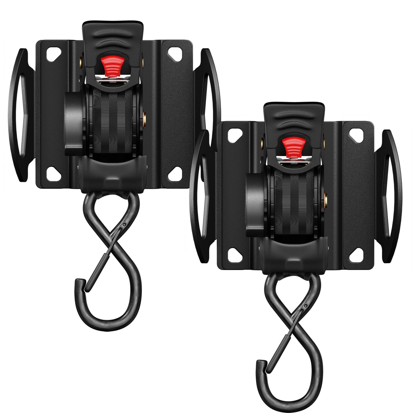 Integral Straps - Two Pack - Compatible with Ford Boxlink - F150 and Raptor 2015+, Ford Super Duty (F250, F350, F450) 2017+ - Bed Mounted Retractable Tie Down Straps