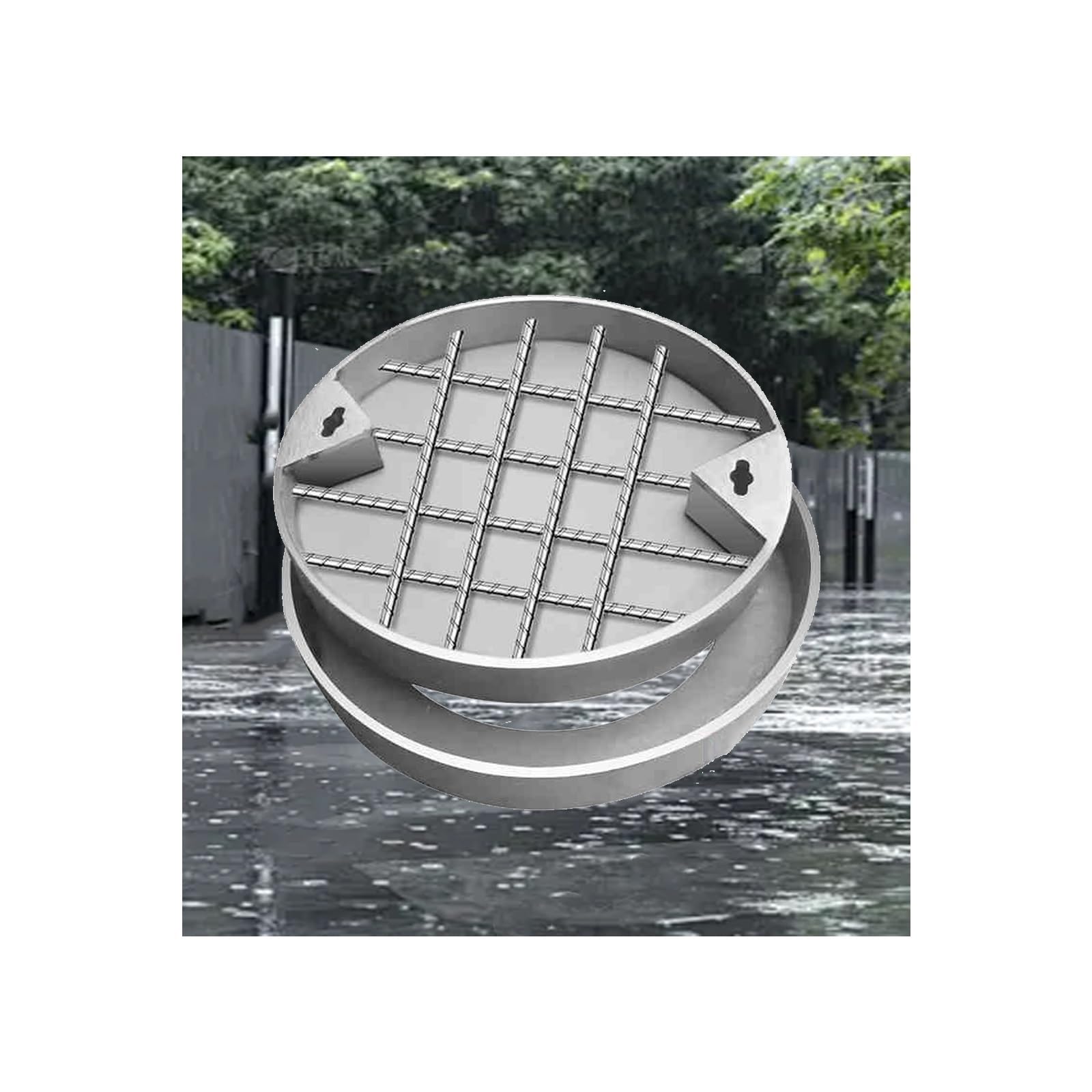 Manhole Covers, Stainless Steel Reinforcement, 304, Smooth Drainage, Wide Application(80 * 80 * 5cm/31.4 * 31.4 * 1.96in)