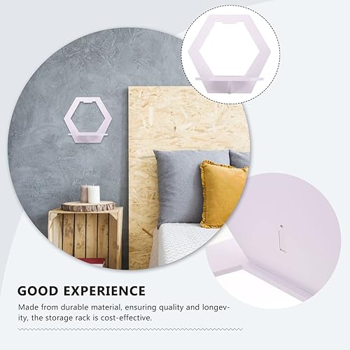 Miniatura 5 de Operitacx Estante de pared blanco de estilo nórdico, estantes flotantes para dormitorio, estante de decoración de montaje en pared