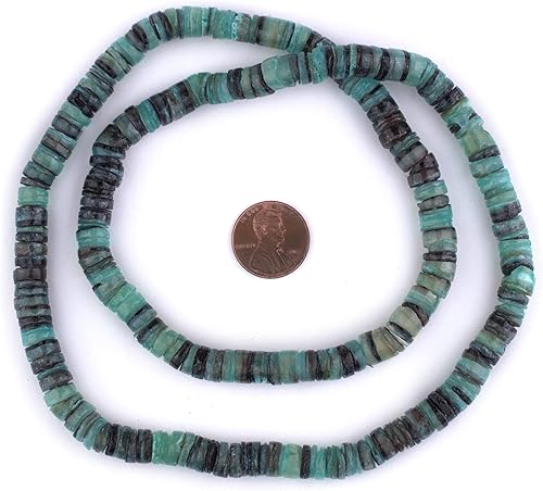 Miniatura 2 de TheBeadChest - Cuentas Heishi de concha natural turquesa (0.315 in)