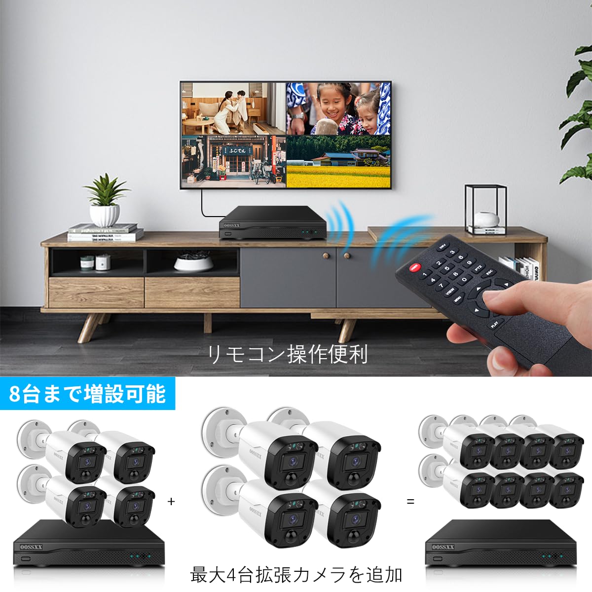 Amazon.co.jp: OOSSXX AHD 有線セキュリティカメラシステム NVR キット