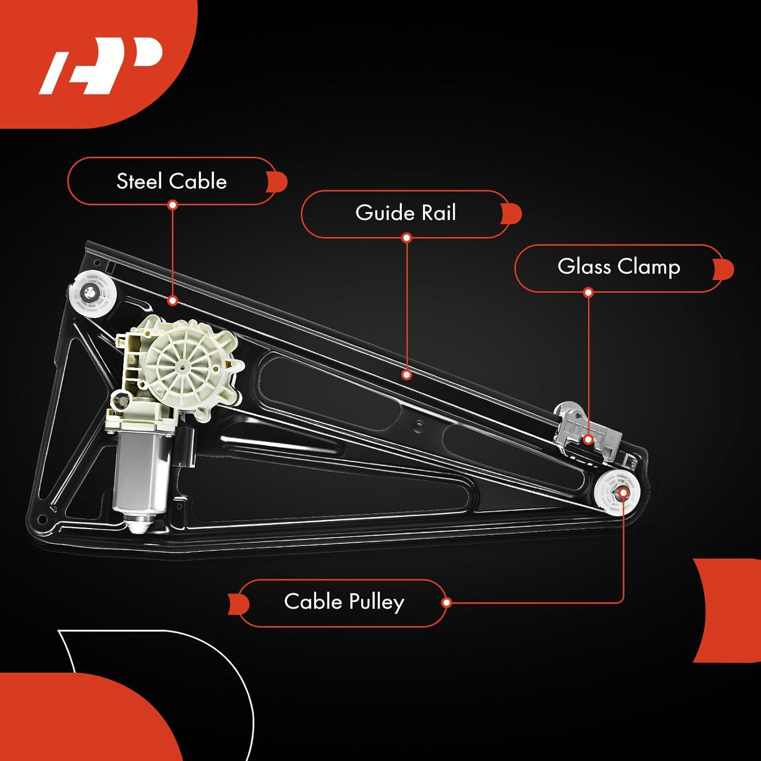 A-Premium Power Window Regulator with Motor Replacement for BMW E38 740i 740iL 750iL 1994-2001 Rear Left Driver Side