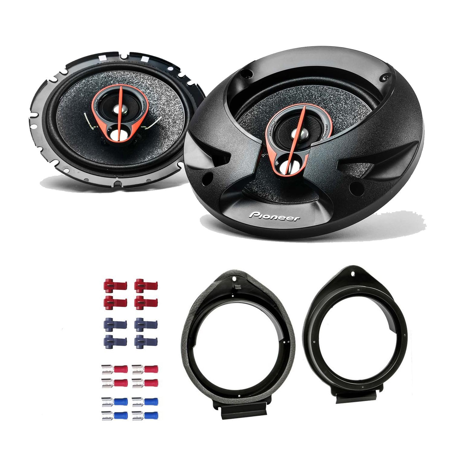 Pioneer TS-R1750S Lautsprecher mit Einbauset passend für Opel Astra J ab 2009 Türen vorne 500 Watt 165mm 3 Wege Koax